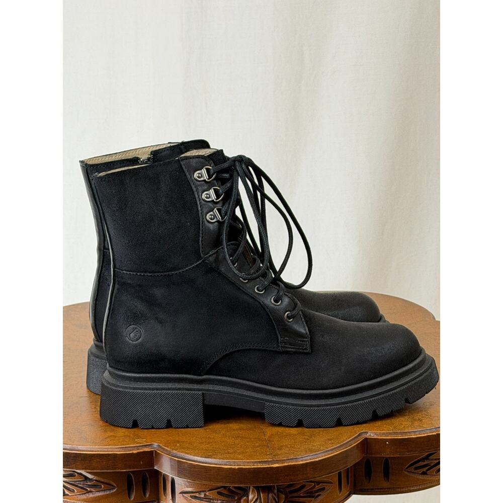 NIB Casta Xenon Black Suede Leather Lace Up Moto Boot EU 37 # 0365 - Picture 8 of 10